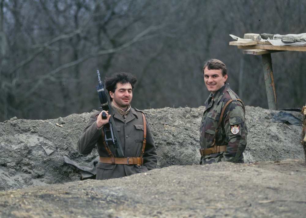 War of Bosnia-Herzegovina. Serbian trench in the f