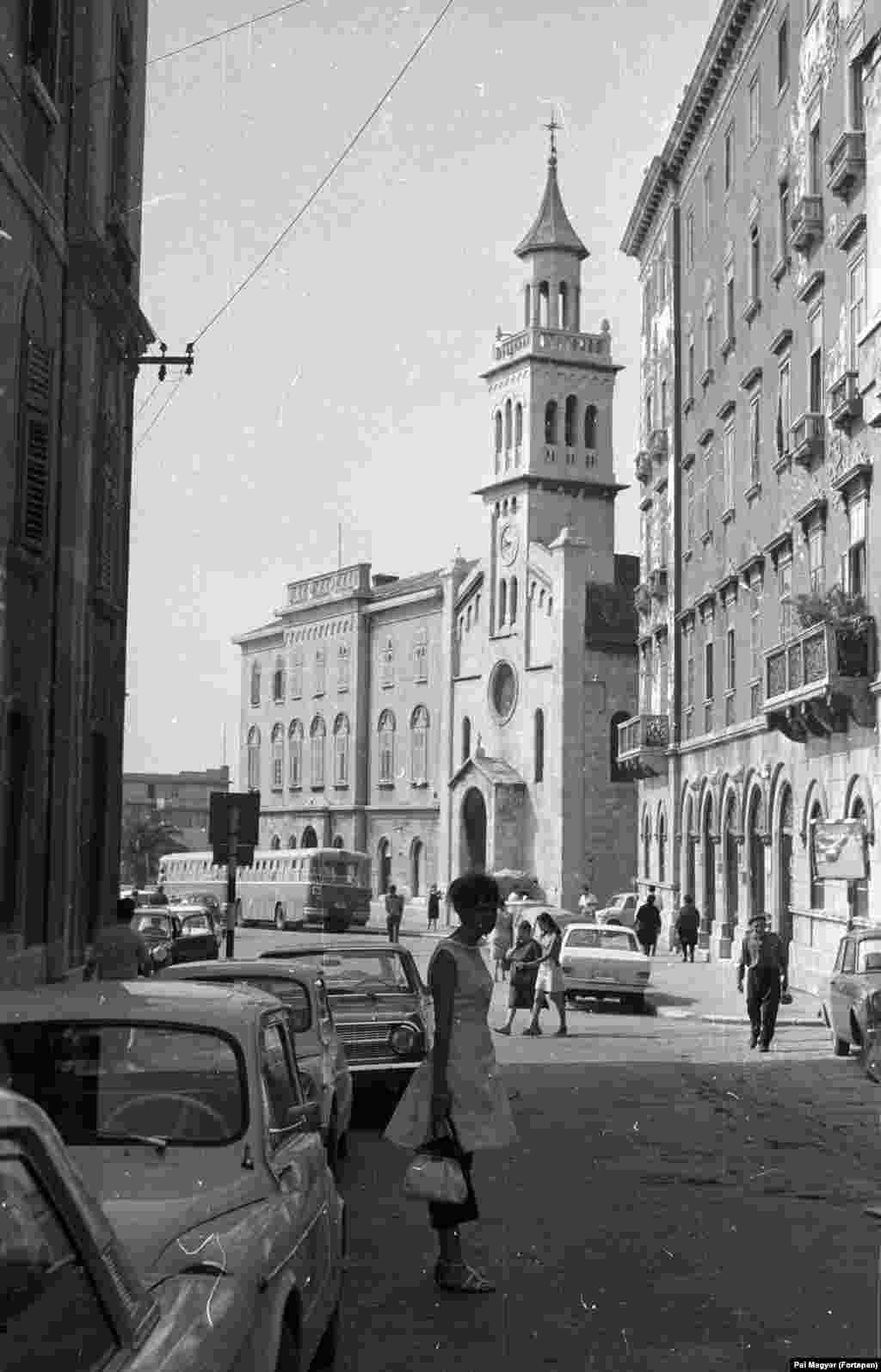 People walking the streets in Split, Croatia, in 1965.