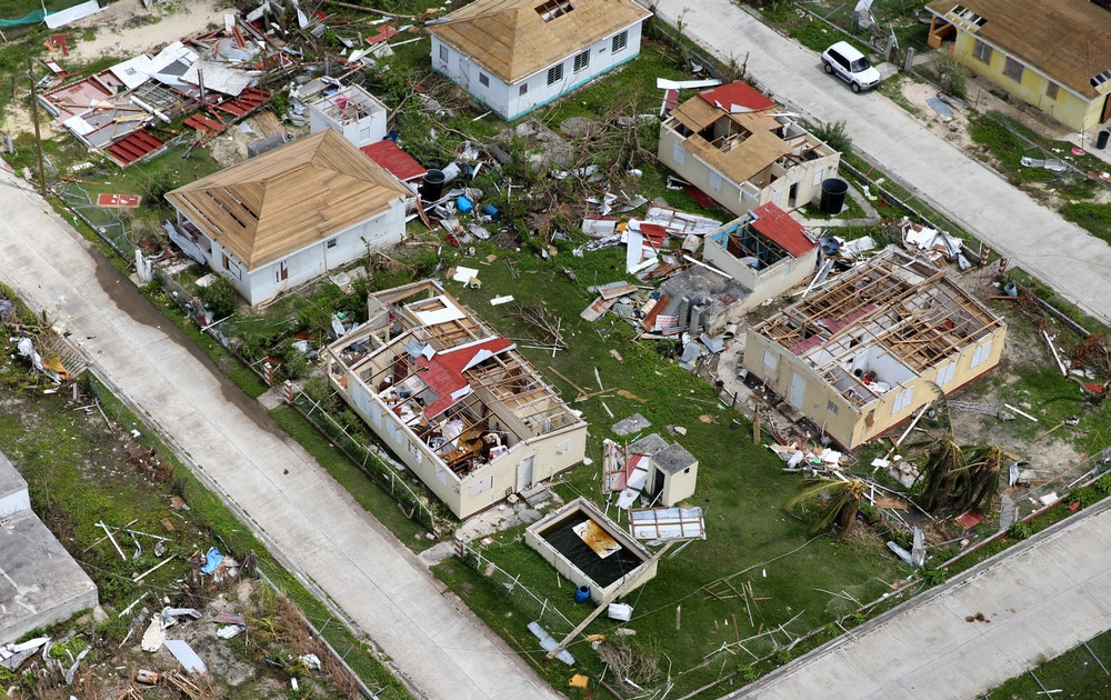 CODRINGTON, ANTIGUA AND BARBUDA - SEPTEMBER 22: Aerial view of the Codrington lagoon September 22, 2017 in Codrington, Antigua and Barbuda. Hurricane Irma inflicted catastrophic damages to the island nation. The storm surge changed its landscape by creating a new ocean gap along the edge of the lagoon. The island is currently uninhabited after the government of Antigua ordered a mandatory evacuation of all of its residents. (Photo by Jose Jimenez Tirado/Getty Images)