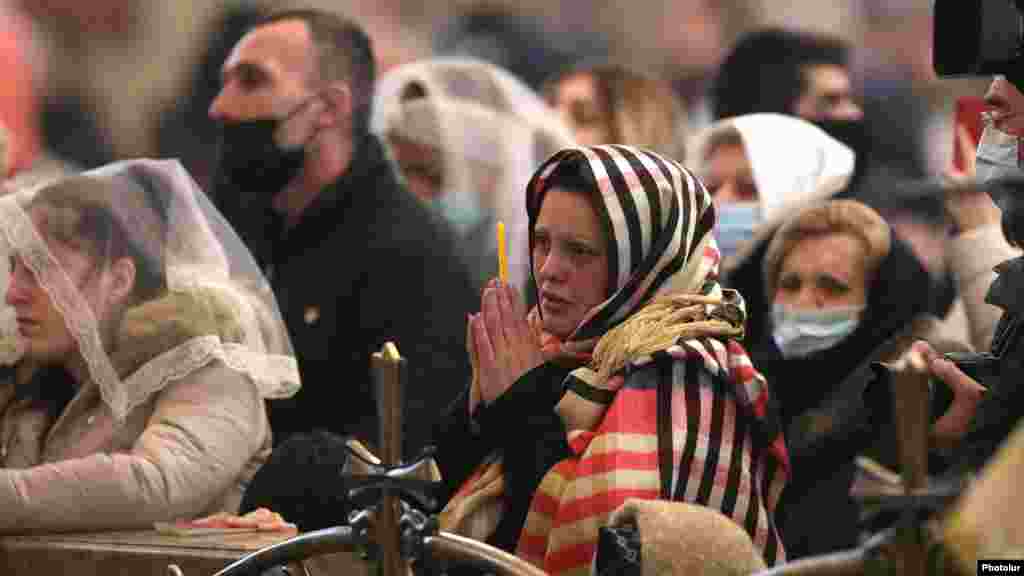 Armenians attend a Christmas mass in Yerevan.&nbsp;