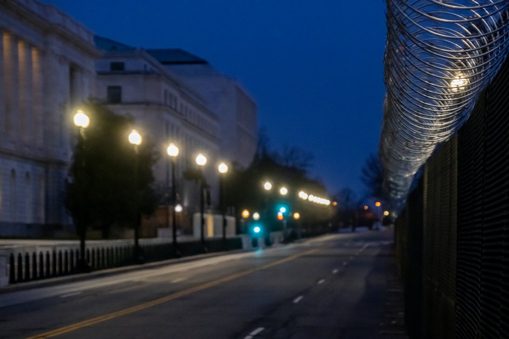 Security measures in place around the capitol building in Washington DC in preparation for the inauguration of President Joe Biden.