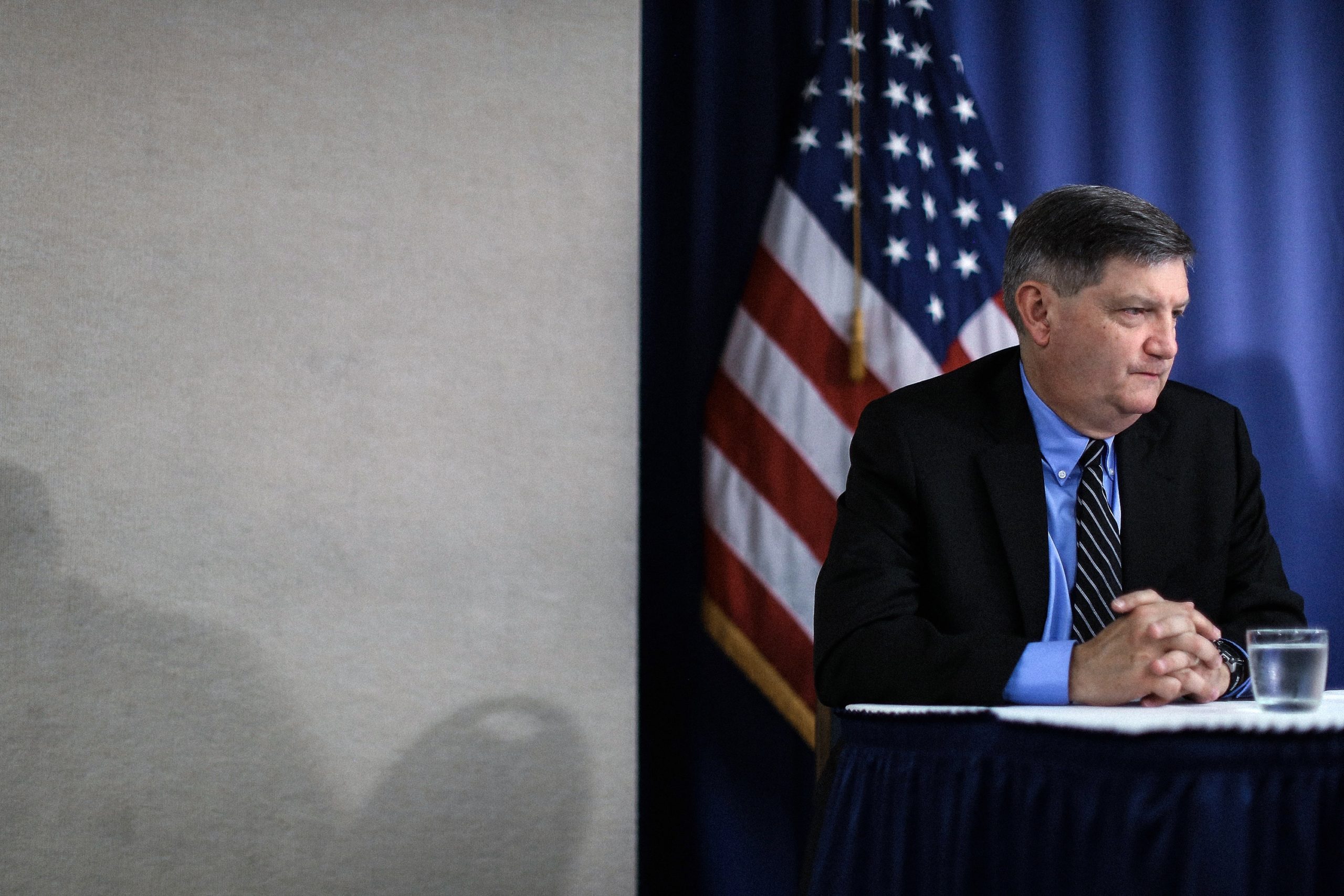 WASHINGTON, DC - AUGUST 14:  New York Times reporter James Risen participates in a news conference, where he and other journalists and journalism advocates talked about the Justice Department's pursuit of Risen's confidential sources, at the National Press Club August 14, 2014 in Washington, DC. Risen could face jail or punshing fines for not revealing his source of classified information for his 2006 book that detailed the CIA's efforts against Iran's nuclear program.  (Photo by Chip Somodevilla/Getty Images)